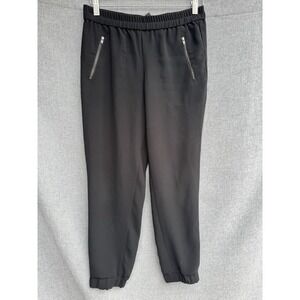 J.‎ Crew Elastic Waist Jogger Pants Sz 2 Turner Black Zip Pockets